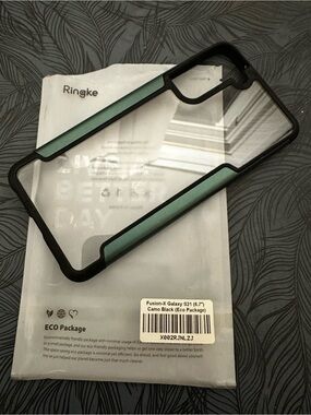 Ring Fusion-X Clear Case with Green Accent Rails for Samsung Galaxy S21